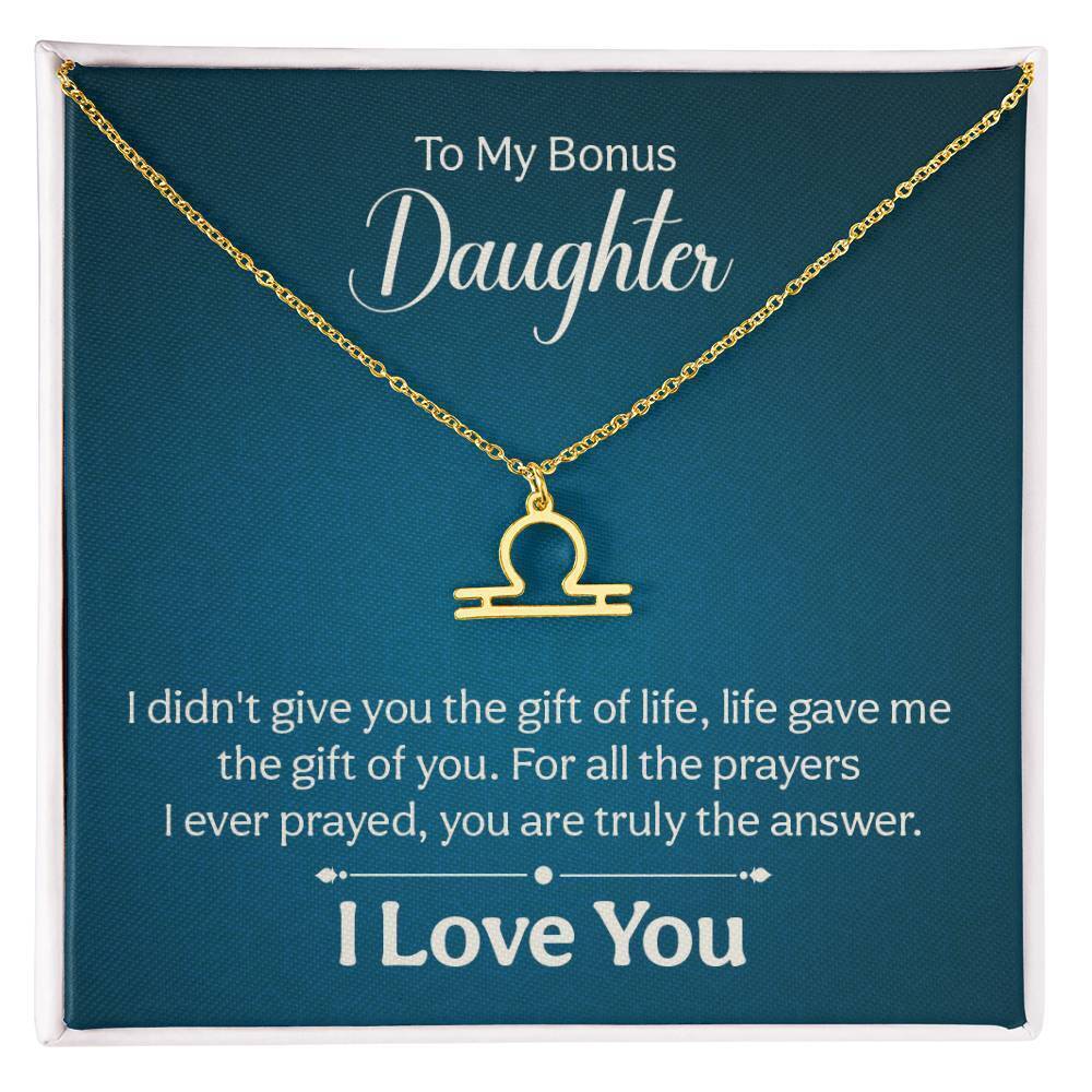 Gift of Life Libra Zodiac Necklace Gold Tone Standard Box